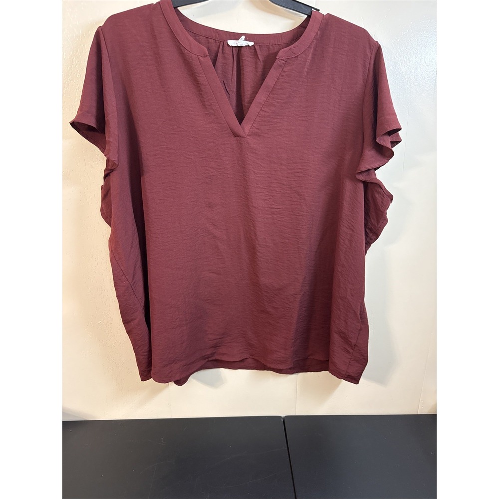 Maurice's 3x Women's Blouse Burgundy